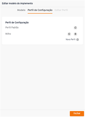 Tela de perfis disponíveis