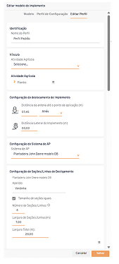 Configuração de perfil