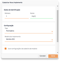 Cadastro Novo Implemento