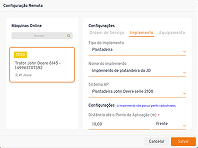 Imagem Exemplo: Implemento não possui perfis cadastrados
